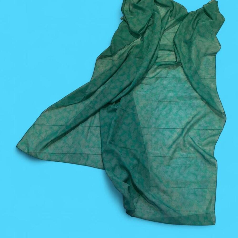 Asic made in italy green sheer floral scarf/wrap